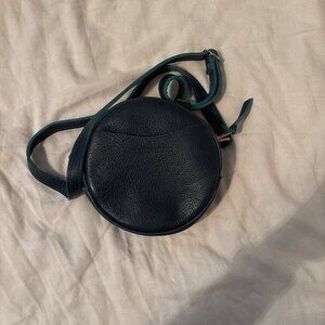 Portland Leather Goods Small Circle Crossbody in Lagoon EUC